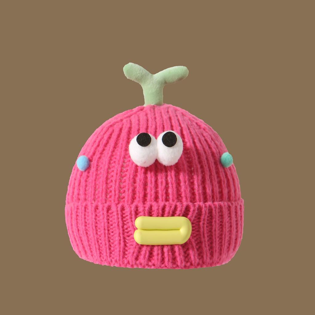 Damenmütze Lustige Cartoon Wurstmaul Wollmütze Gestrickte Ohrenschützmütze Winter Warm Niedlich Großer Kopf Niedliche Lustige Mütze