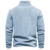 Men's Autumn Winter Solid Stand Collar Zipper Sweatshirt Trendy All Match Long Sleeve Top