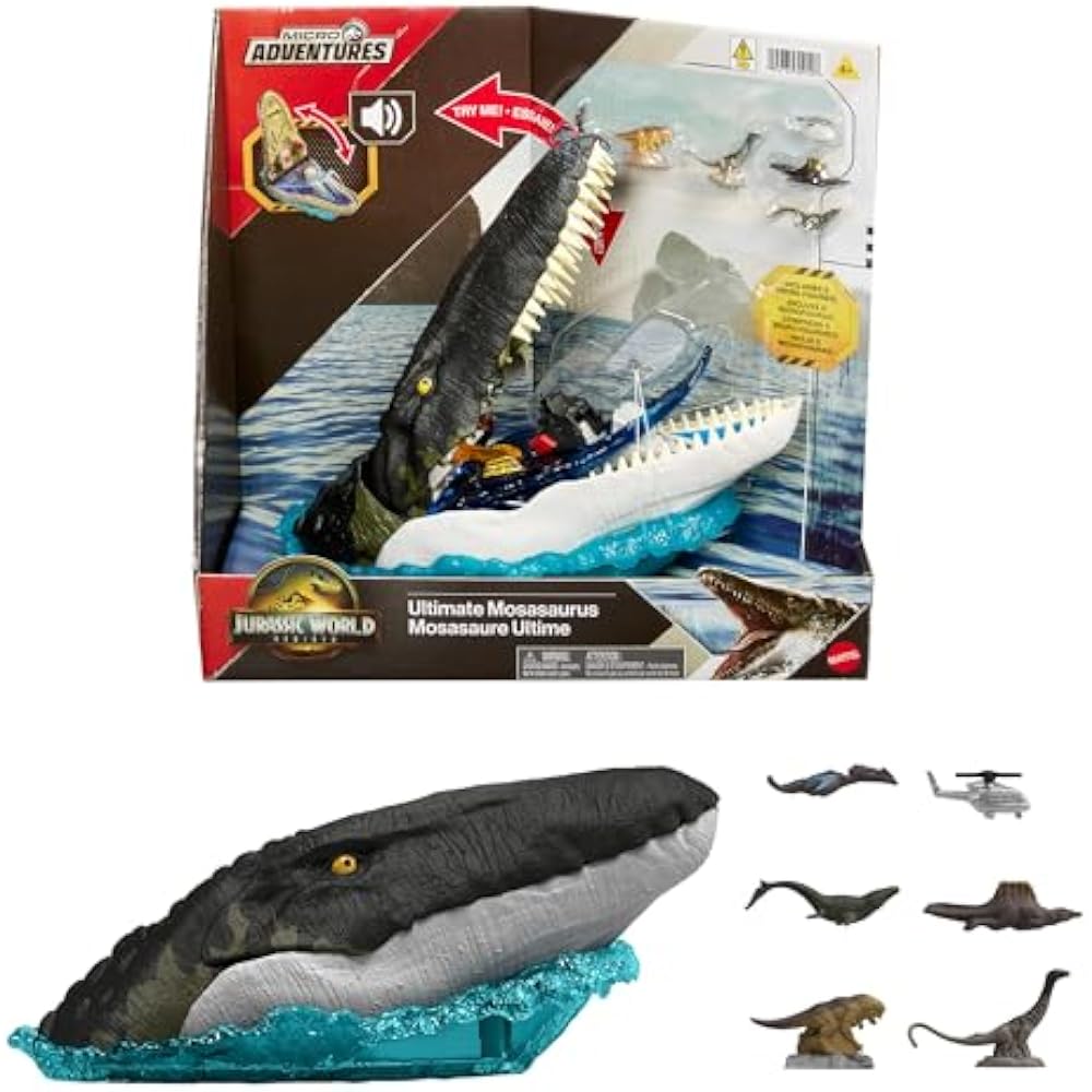 Mattel Jurassic World (JURASSIC WORLD) Deluxe Head Playset Mosasaurus Kids Figure Dinosaur Toy Fr...