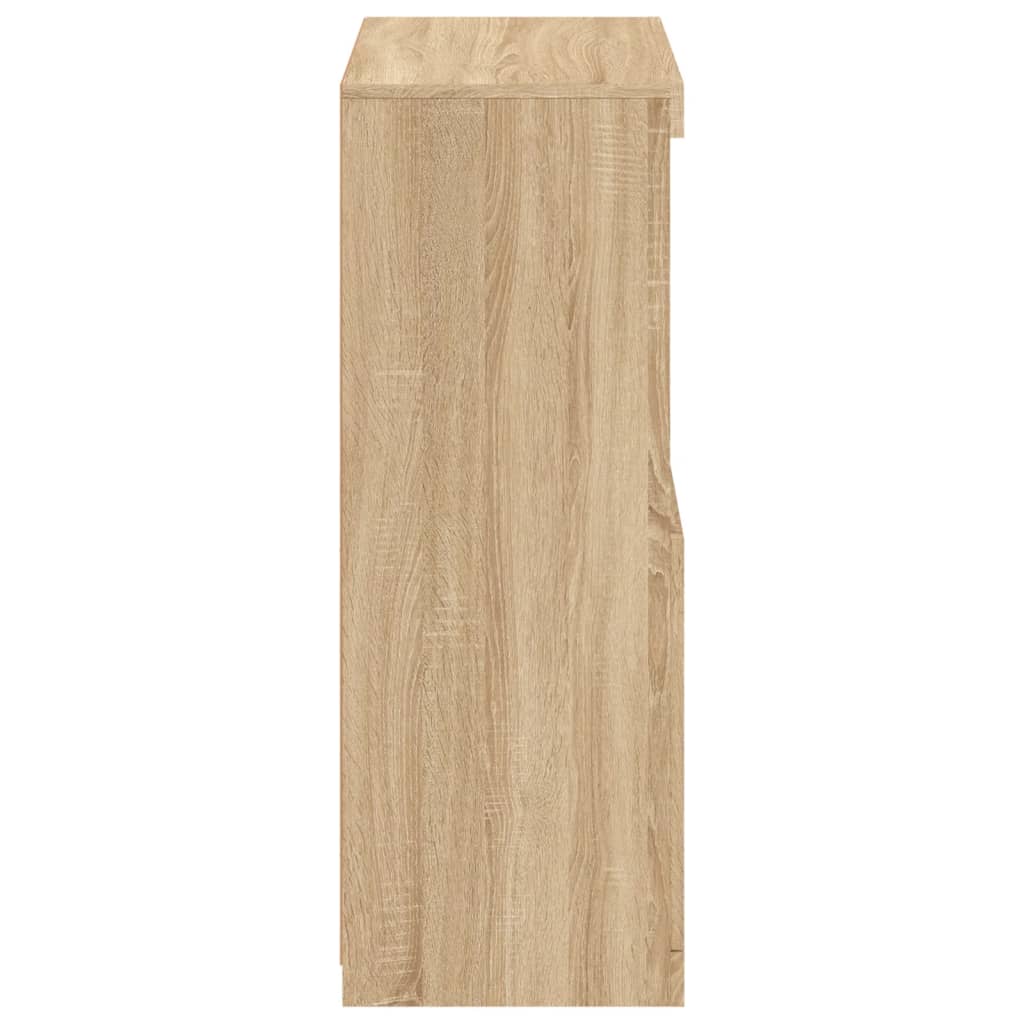 Side Table with LED Lights Sonoma Oak Wood Based Material