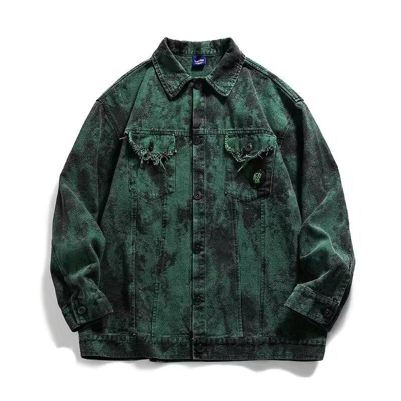 Unisex Retro Denim Motorcycle Jacket: Autumn/Winter Casual Trend, Loose Fit with Lapel
