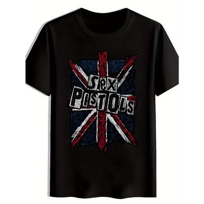 Unisexs Graphic Tee Featuring A Punk Rock Design With The Union Jack Perfect For Concerts And Fans Of Rock Music