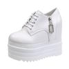 Vendita Calda Zeppe con Tacco Alto Sneakers Piattaforma Altezza Aumento 13CM Scarpe da Donna in Pelle PU Scarpe Casual Comode da Donna