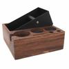 Coffee Knock Box Multifunctional One Piece Design Shock Absorbent Portafilter Holder Wooden Coffee