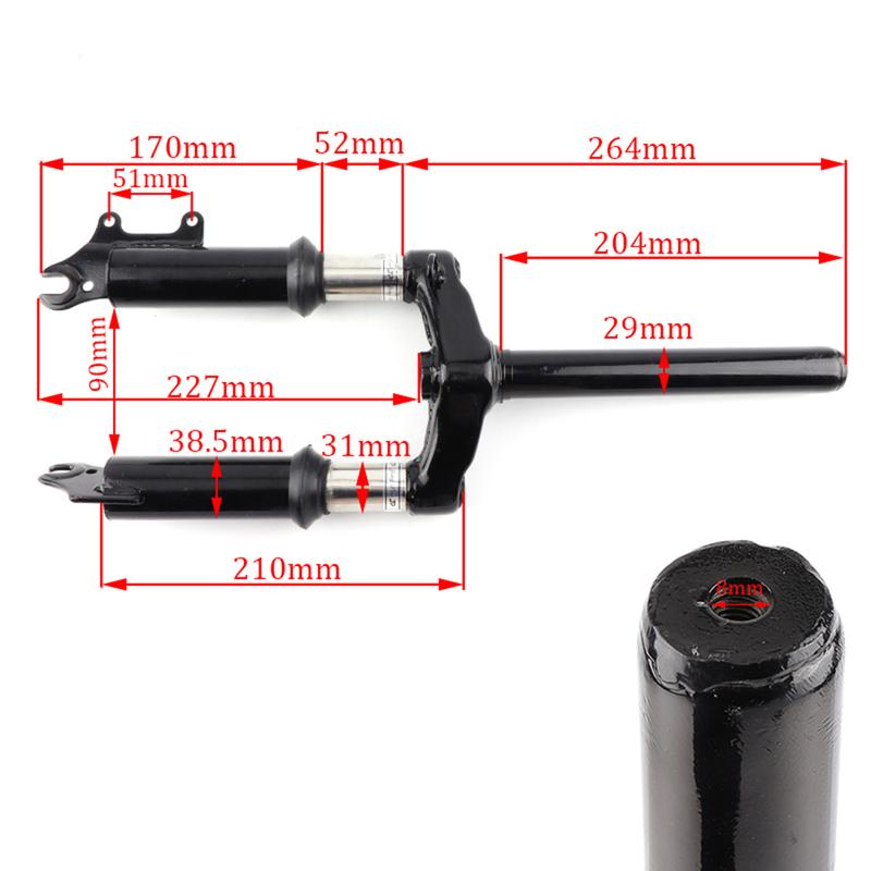 12 Inch Alloy Front Suspension Fork for Harley Electric Scooter Portable Folding Bike Replacement Part