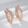 Crystal Flower Dangle Earrings For Women Fashion  Rose Gold Color Natural Zircon High Quality Daily Fine Jewelry