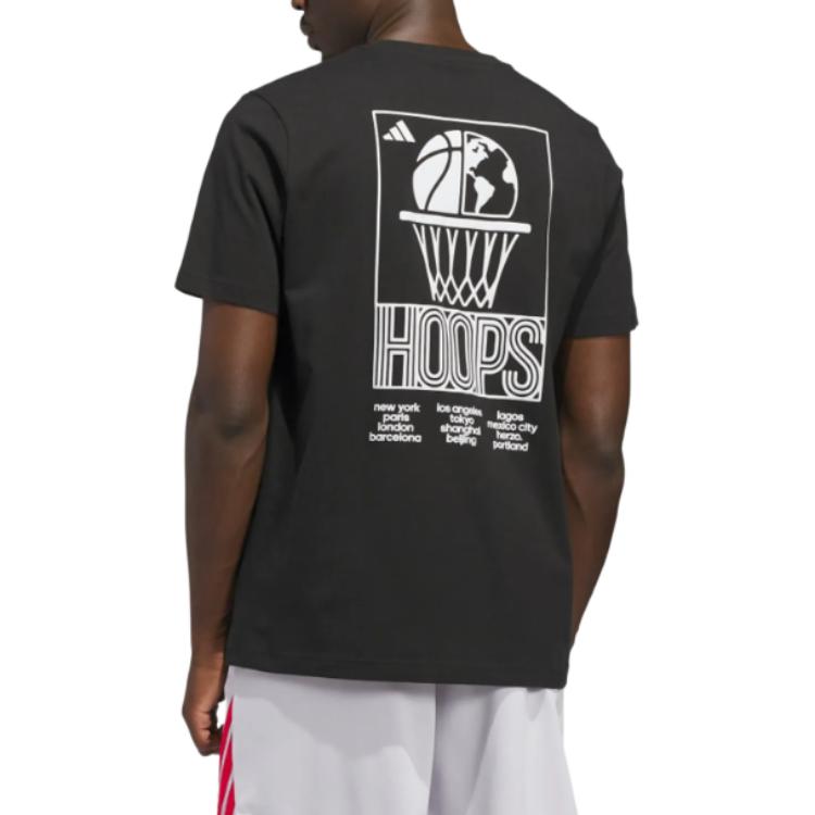 adidas Hoops T Shirts Men's Black Crew Neck KC9255