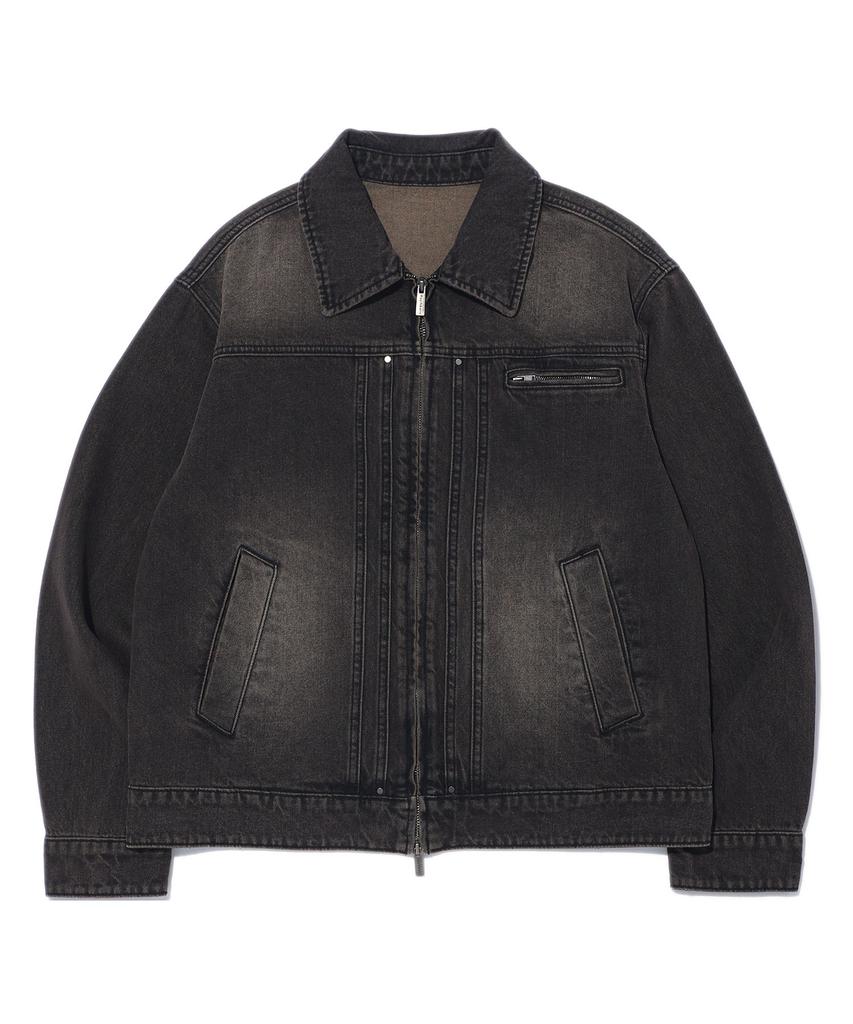 RAYFIKERS Brush Cut Denim Jacket Mq1Ju019_Black