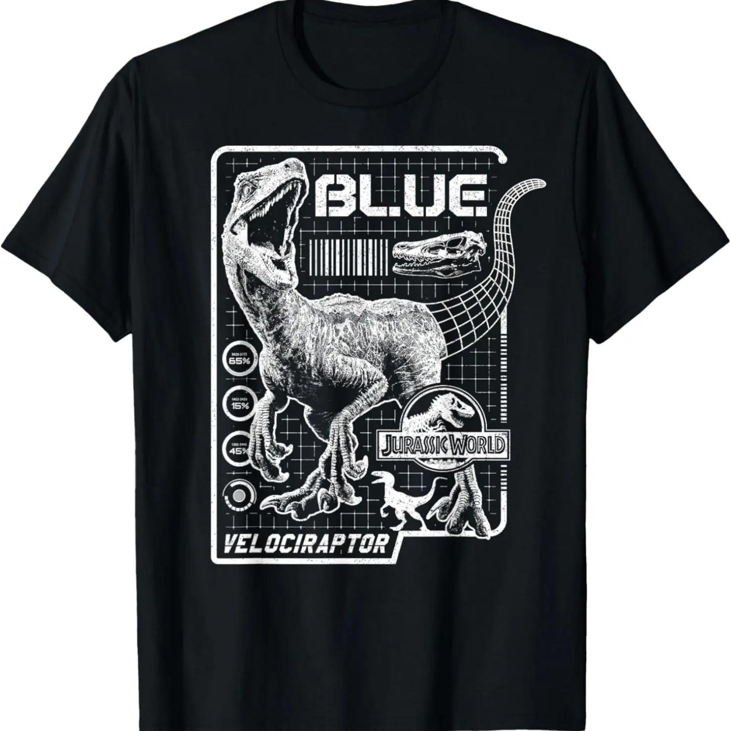 Jurassic World Two Blue Raptor Schematic Graphic T-Shirt T-Shirt S