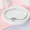 Charm Bracelet 925 Silver Heart Shape Holy Mother Snake Chain Clasp Bracelet Fit Original Bead DIY Fashion Jewelry