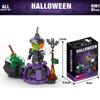 6 In 1 Creative Moc Halloween Building Blocks Diy Halloween Haunted House Pumpkin Lantern Candy House Train Toys Gifts For Kids
