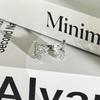 Light luxury Internet celebrity mix and match personalized flower bow fashion ring women full of diamonds flower language niche cold wind ring tide
