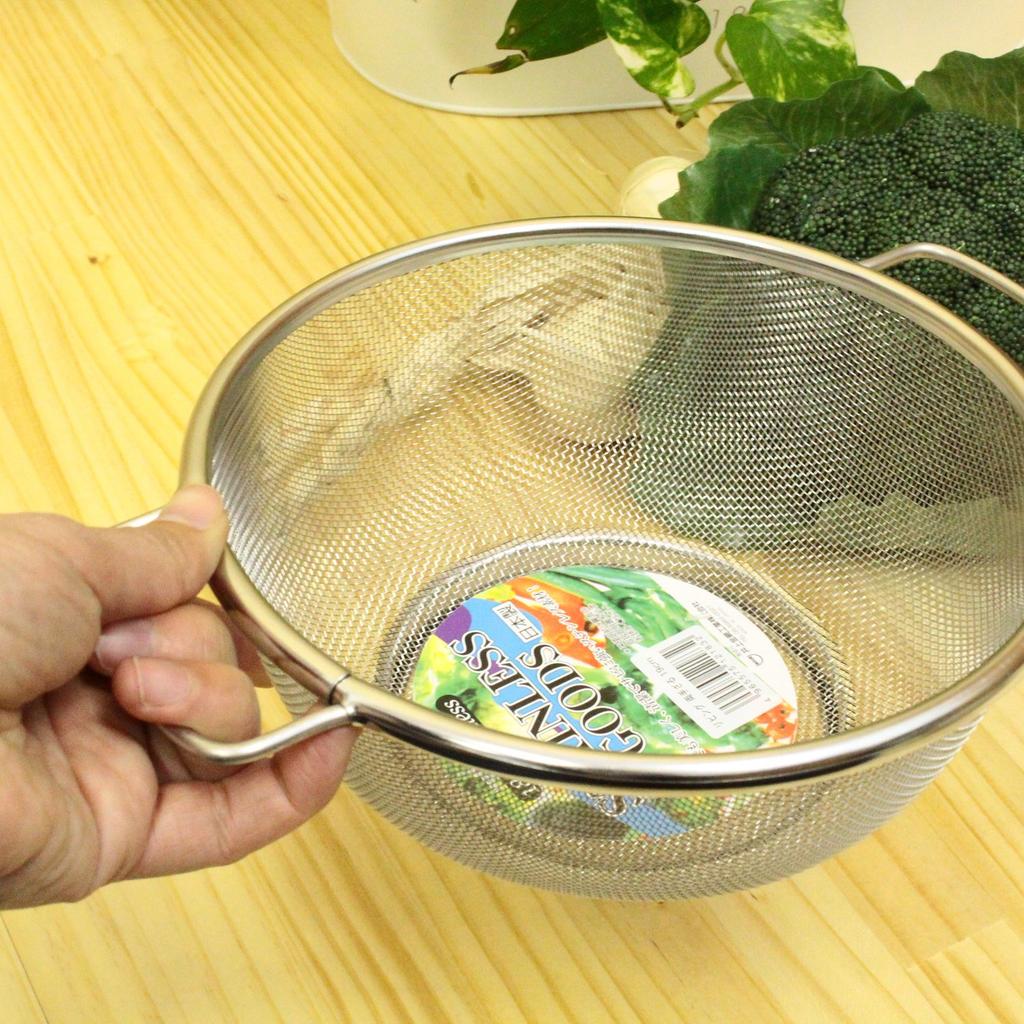 Inoue Wire Mesh Industry Living Room Stainless Made in Japan Colander, Two-Handed, 19cm, 18-8 Steel,
