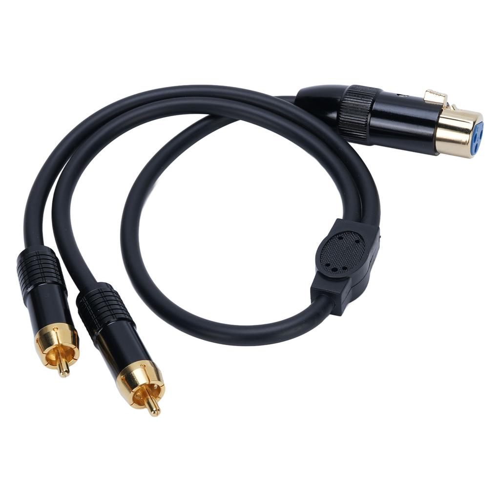 Cabo Y Splitter Estéreo XLR Fêmea 1,6 pés Cabo Adaptador XLR Fêmea para 2 Plugues RCA para Amplificador Gravador Alto-falante TV