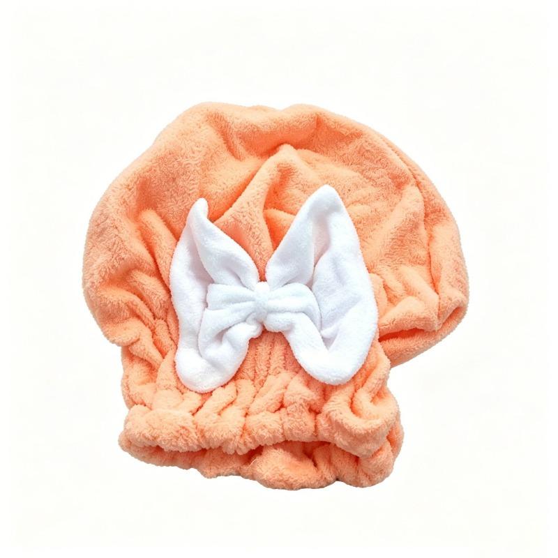 Hair Drying Cap - Dry Hair Hat - Women s Thick and Strong Absorbent Quick-drying Cute Bow Coral Fleece Hair Drying Scarf - Head Towel розовый