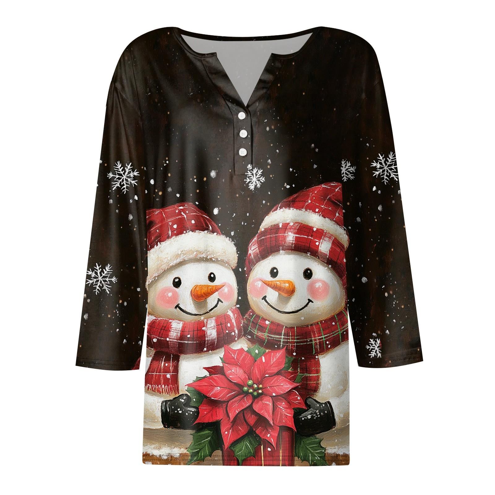 Женская футболка с рождественским принтом — фото 4