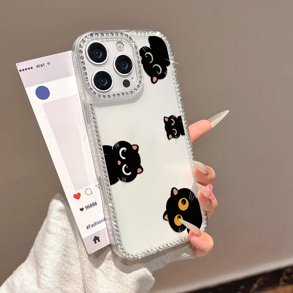 Bracelet Chain Phone Case For iPhone 17 16 15 13 14 for 17Air 17 12 14 16 Pro 17 14 16 Pro Max Sparking Diamond Cute Pattern Hard Cover With Lanyard