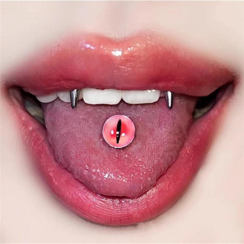 Ins Sweet Cool Cute Tongue Stud Glue Gradual Change Magic Eye Tongue Rings Helix Piercing for Hot Girl Piercing Jewelry