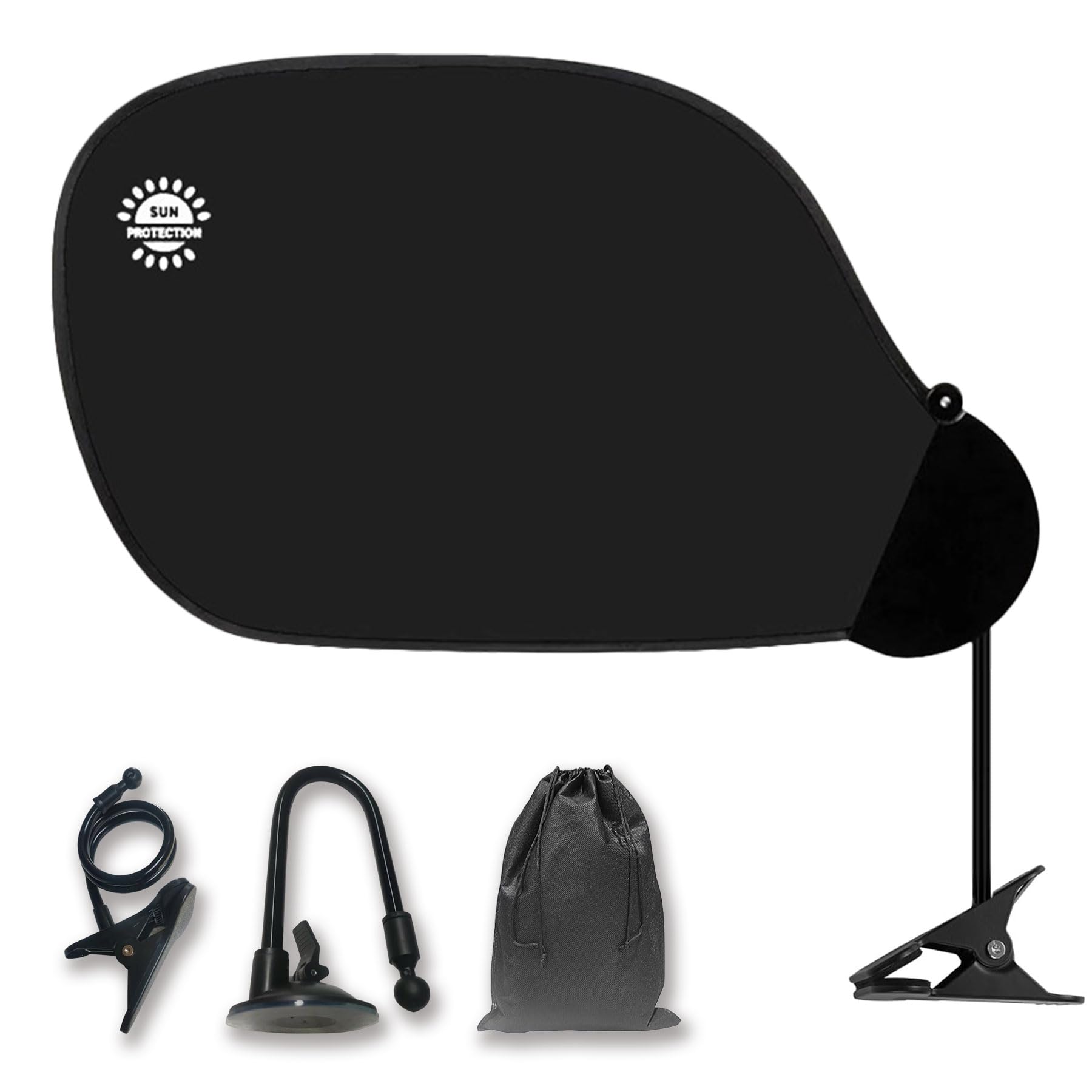 

Солнцезащитный козырек XINZY для широкого УФ-излучения, детского тепла, солнца, различных видов света, включает в себя присоску и легко хранить коляску, тень, транспортные средства, на открытом воздухе, чёрный