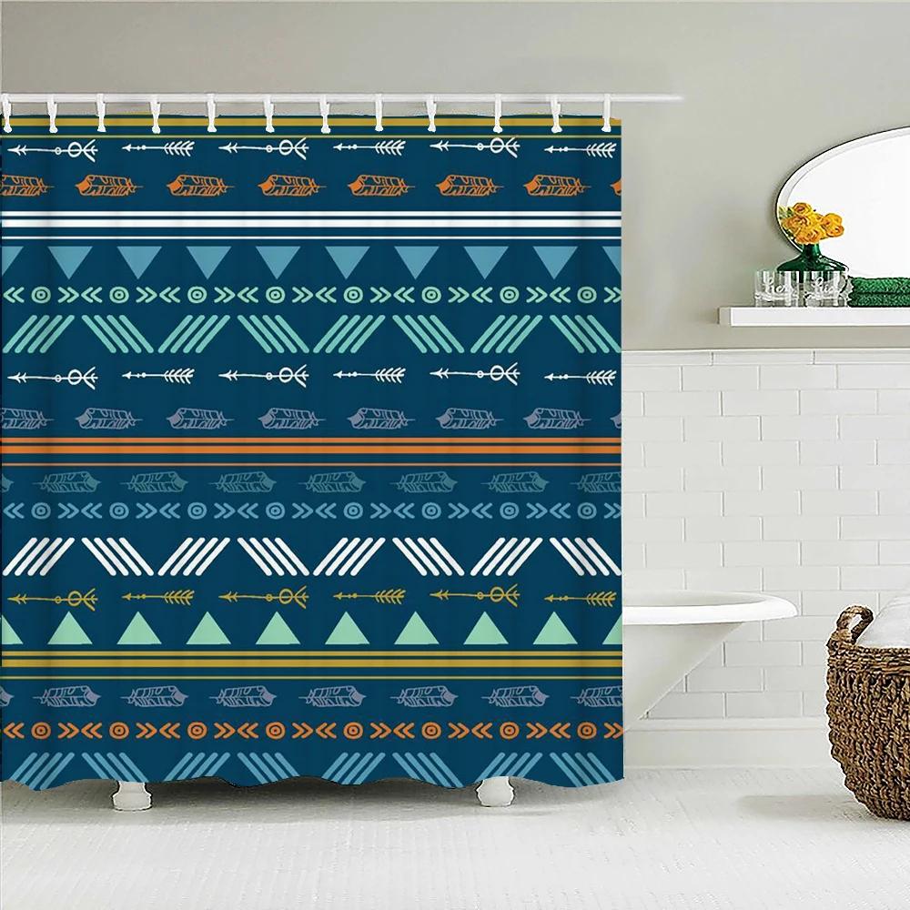 3D Printing Indian Boho Shower Curtain Bathroom Curtains With Hooks Bohemian Mandala Waterproof Fabric Bathtub Decor Screen