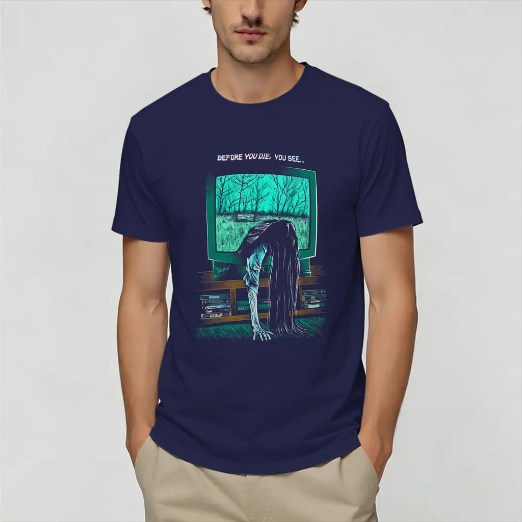 Rings T Shirt Beach Cotton Tshirts For Couple Hip Hop Design Tee Shirt Shortsleeve Y2k Basic Top Tees