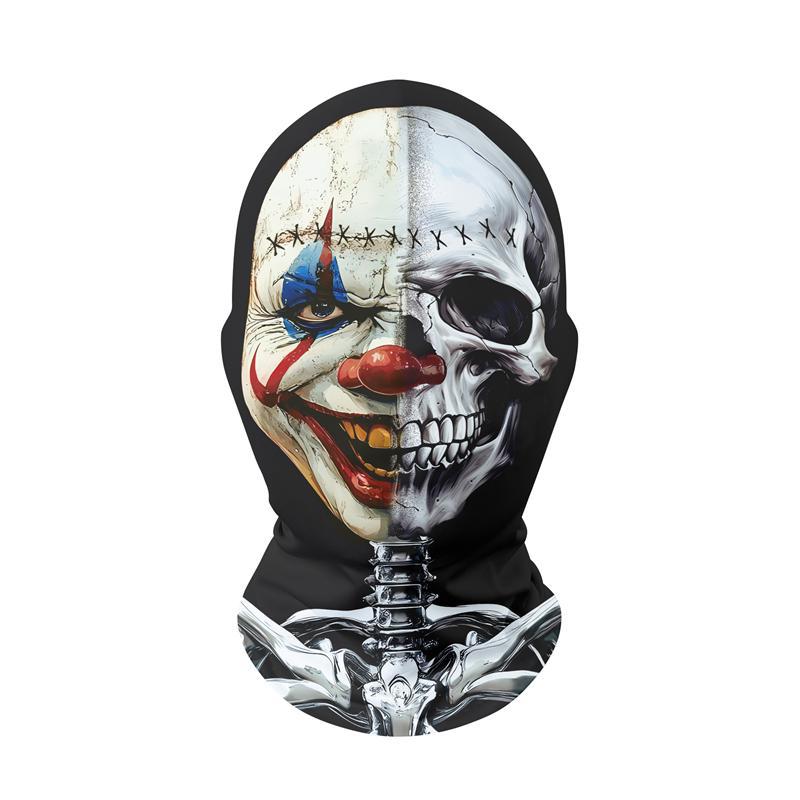 Halloween Weihnachten Sturmhaube Lustiger Karneval Charakter Böser Blutiger Clown Skimaske mit Roter Nase Kopfbedeckung Unisex Polyester One size fits all