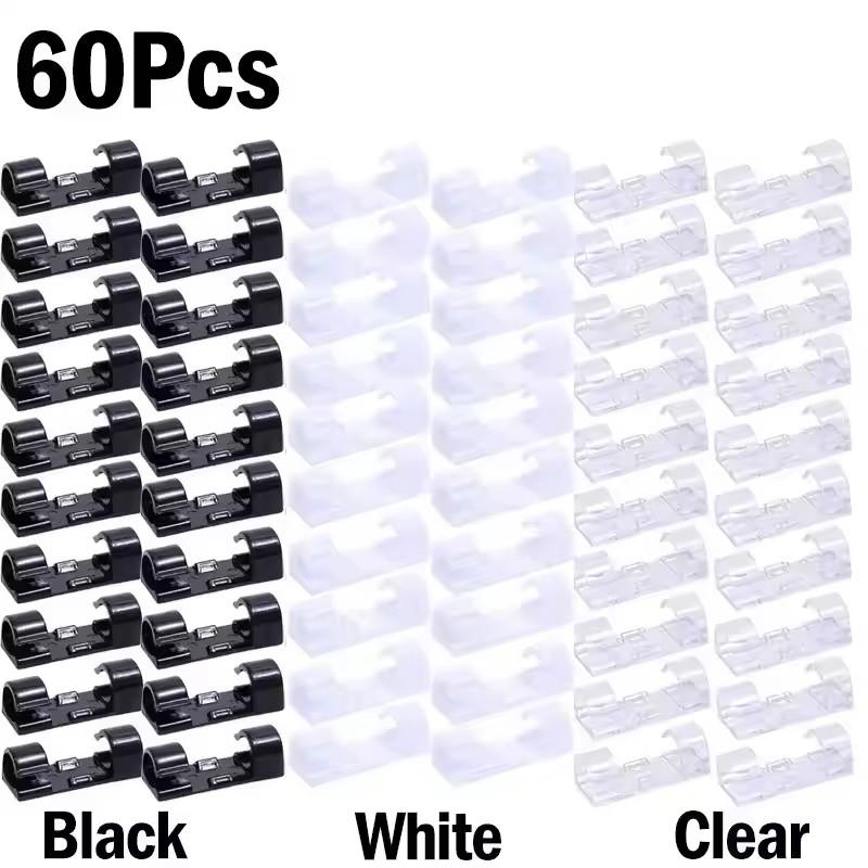 5-60 Stück Kabelklemmen Organizer Drop Wire Halter Kabelmanagement Selbstklebend Schreibtisch aufgeräumt Kabelmanager Fixklemme Kabelaufwickler