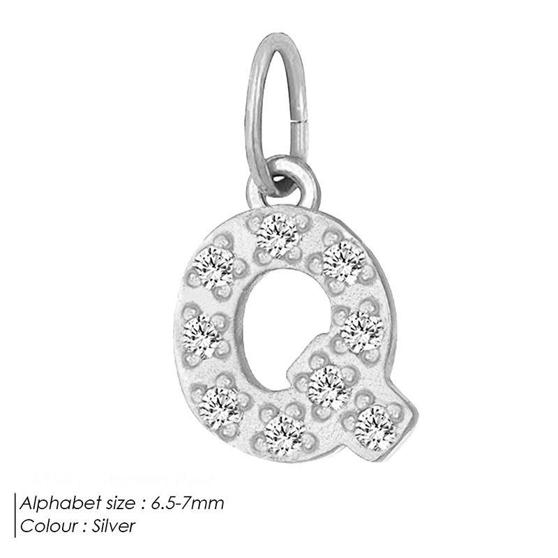 Europäischer & Amerikanischer Vollpavé Diamant Edelstahl Buchstabenanhänger mit DIY Zirkon Halskette & Armband Optionen