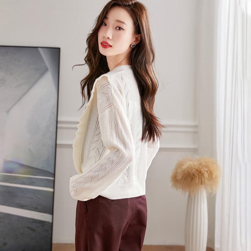 Women's 100% Wool V-Neck Cable Knit Cardigan