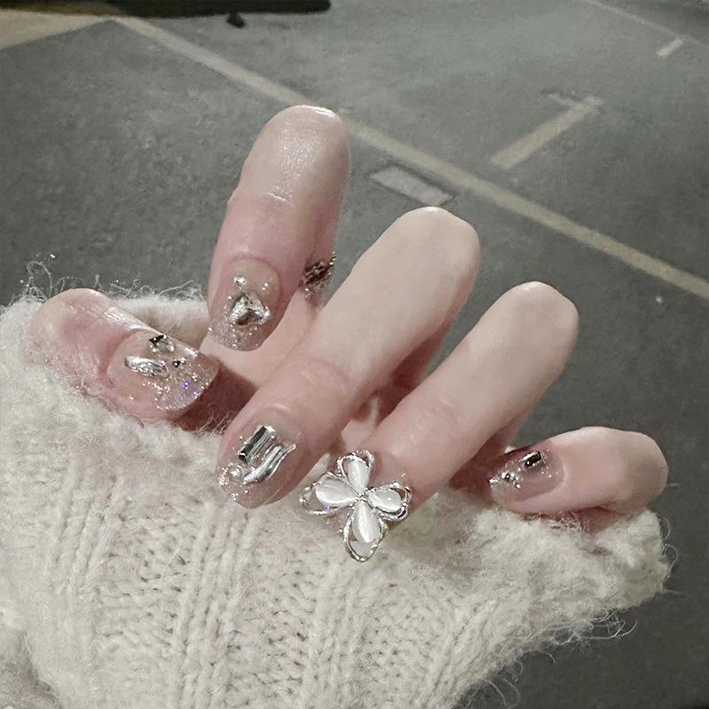 

Crystal Butterfly Rhinestone Cat Eye False Nails - Pure Desire Style Glue Kit