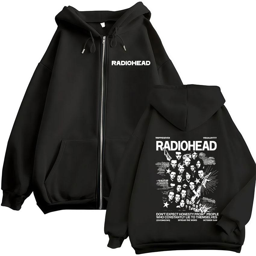 

Radiohead Rock Album Zipper Hoodie Men s Punk Street Fashion Oversized Zip Up Jacket Sweatshirt Man S