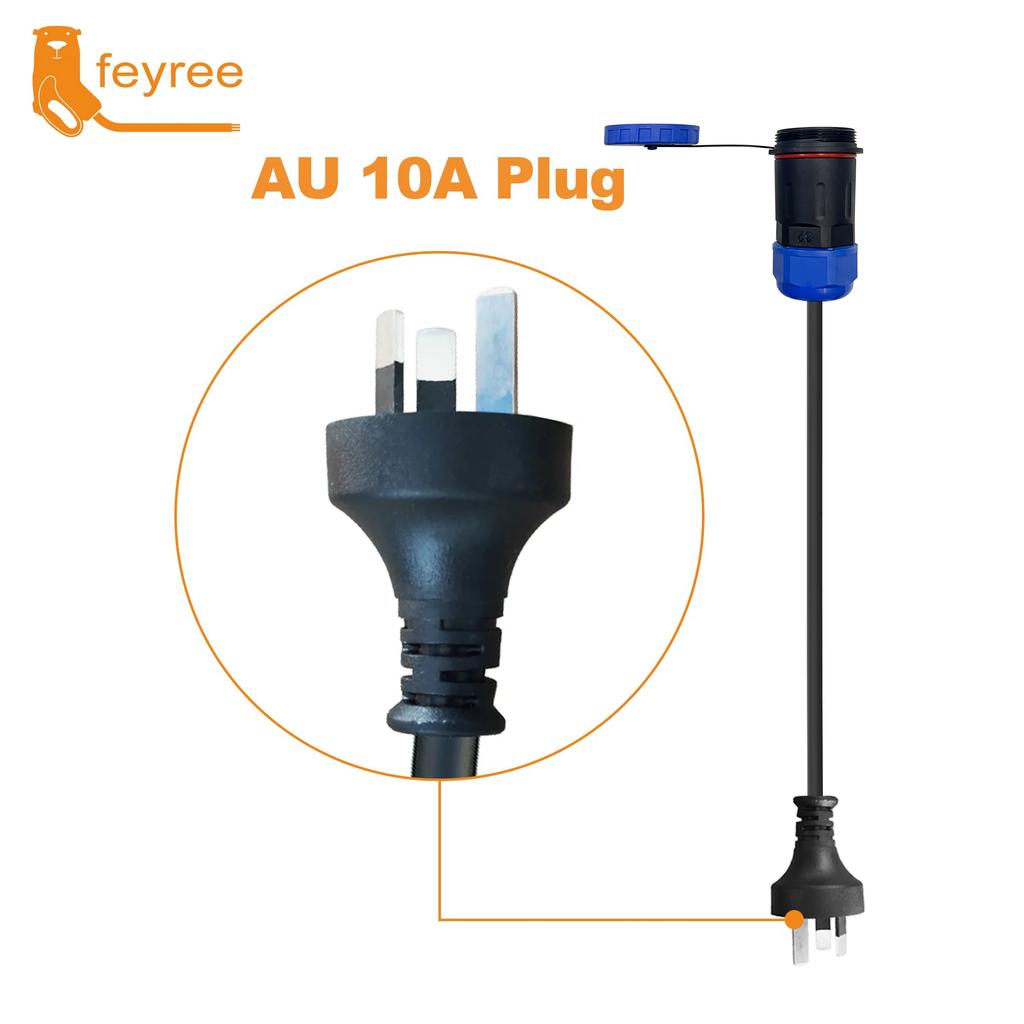 Feyree 7kW Portable EV Charger Replaceable Power Side Plugs Compatible with Multi-Country Charging Standard for Universal Use