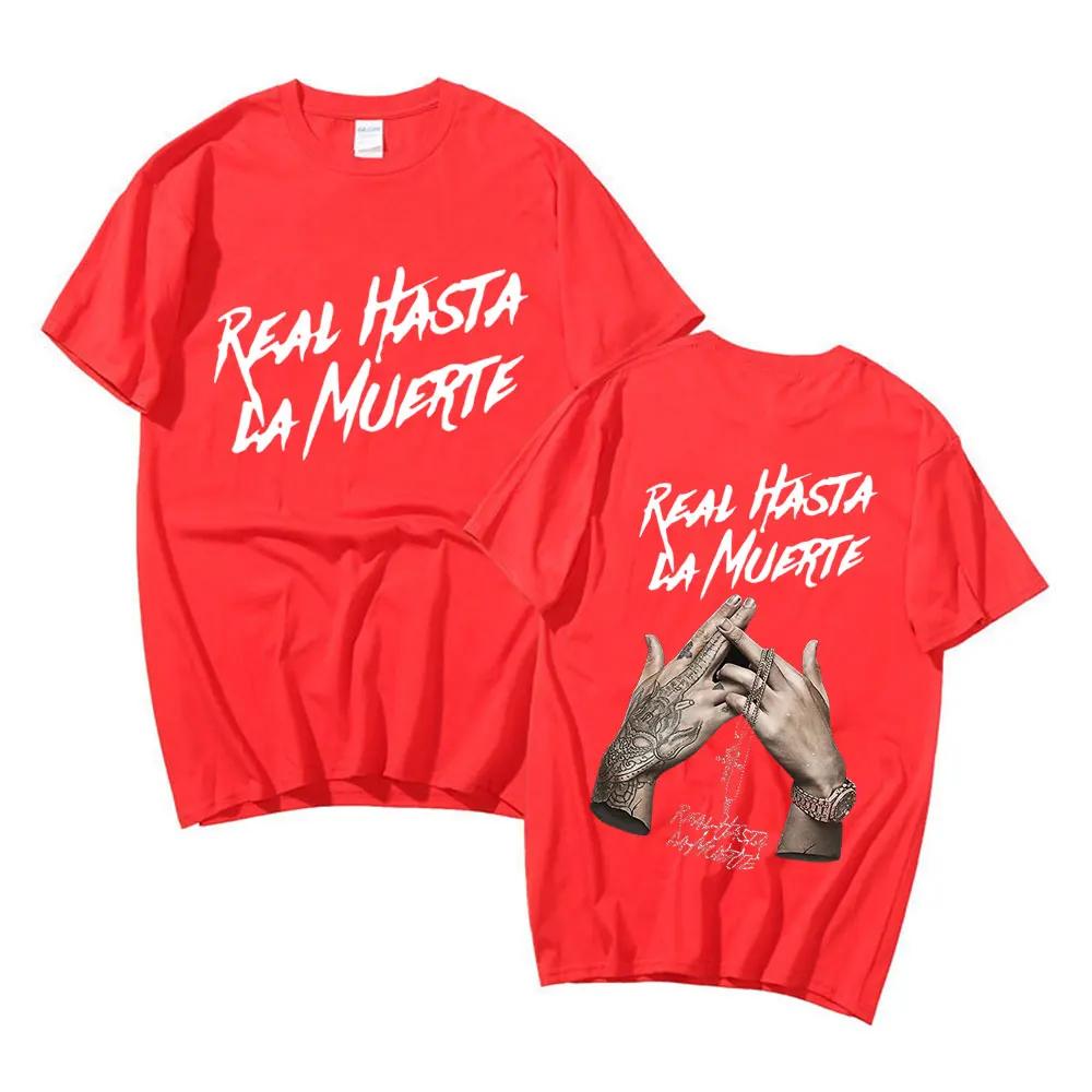 Limited Rapper Anuel Aa Tee Shirt Real Hasta La Muerte Graphic Oversized T Shirt Men's Women Cotton Hip Hop T-shirt Short Sleeve