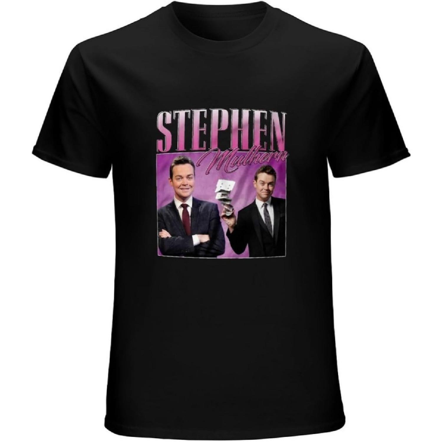 Men s Stephen Mulhern Cotton T Shirt Fashion O Neck Black S