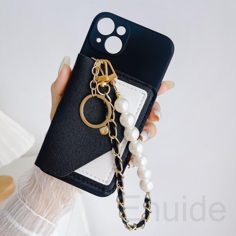 Custodia Braccialetto Perla per Xiaomi Redmi Note 15 Pro Plus 14 15C 13C 14C Mi 15T 14T 13T Portafoglio in Pelle Slot Carte Cover Morbida in Silicone
