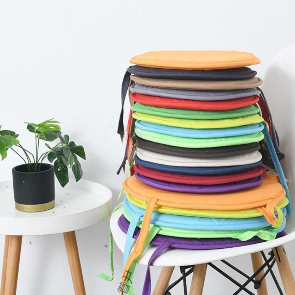 Candy Color Seat Cushion Simple Fabric Sponge Cushion Round Chair Cushion  Outdoor Picnic