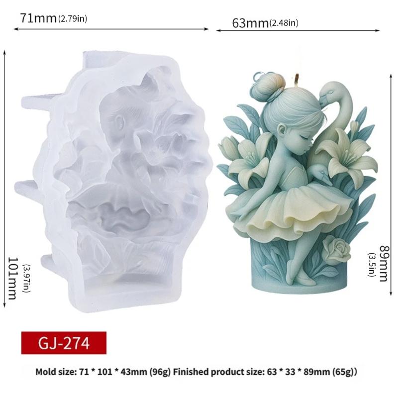 Silicone Mould For Ballet Girl Cygnus Shaped Candle Crafting For Experienced Craft