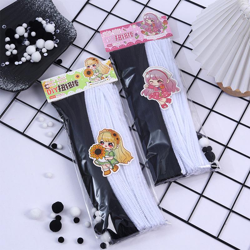 100-Pack Eco-Friendly Glitter Pipe Cleaners - DIY Educational Tinsel Chenille Stems for Kids