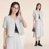 Gray Women's Professional Suit Set for Interviews and Work: Skirt Suit for College Students and Teachers, Spring/Autumn Formal Workwear.