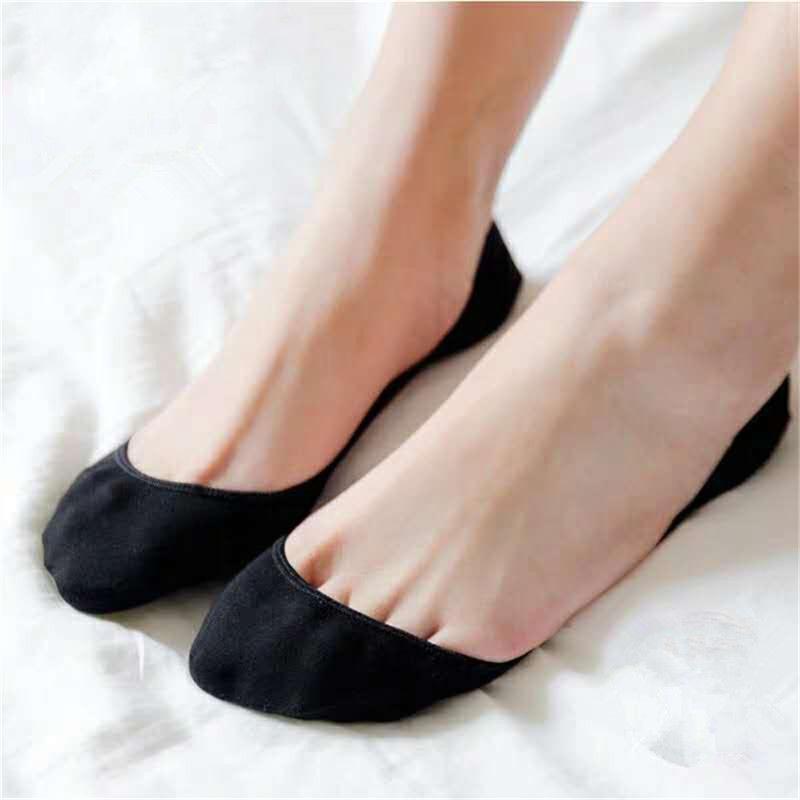 5 Pairs Thin Cotton Boat Socks for Women Shallow Mouth Summer Silicone Anti Slip Women's Ankel Socks for High Heels Shoes