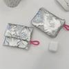 Zipper Button Sanitary Mat Bag Love Bow Credit Card Holder Simple Makeup Organizer  for Woman Girls