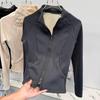 2026 New Women's Short Jacket Spring Fleece Warm Inside Slim and Skinny Stand-Up Neck Yoga Clothing Top