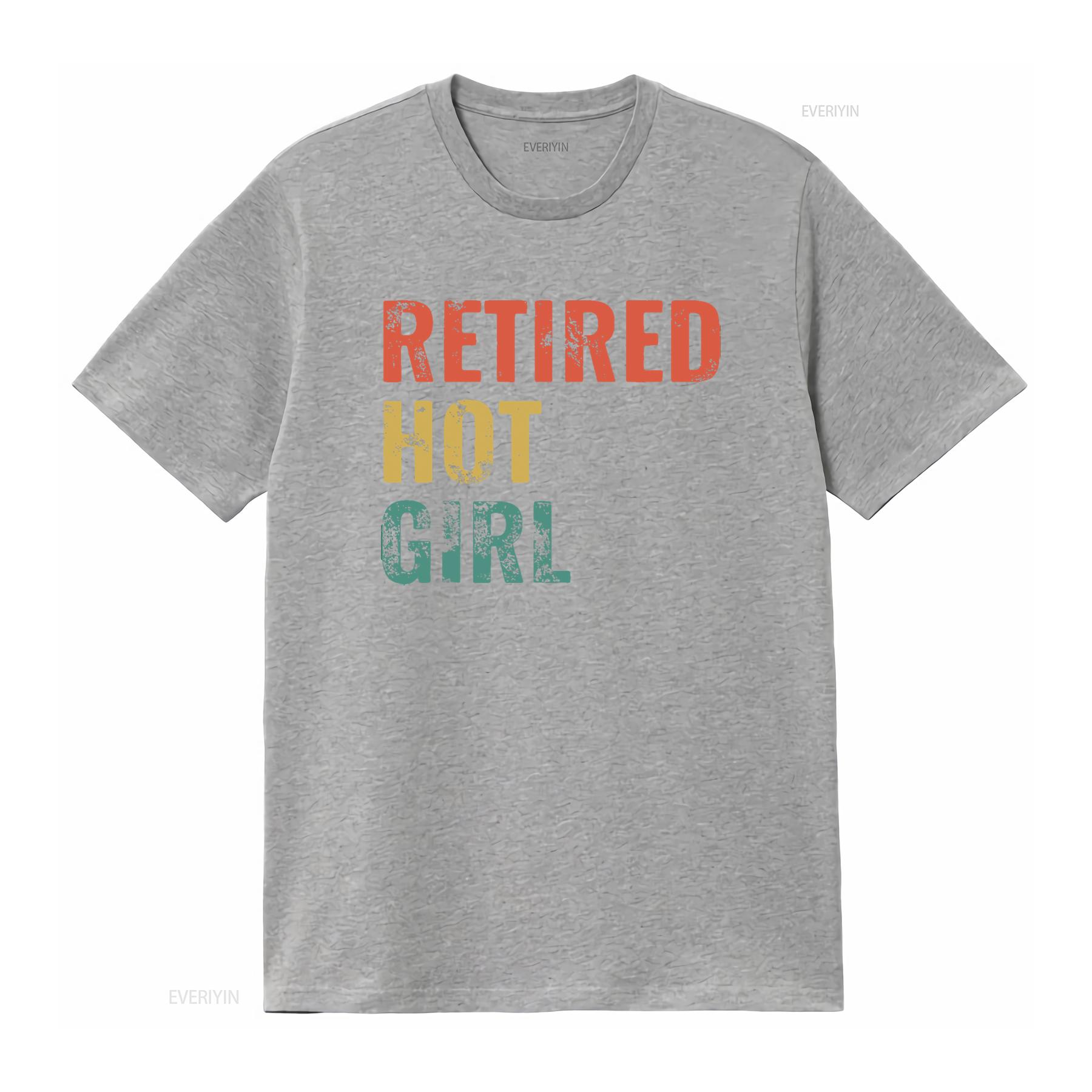 

Womens Retired Hot Girl T Shirt vintage Washed streetwear Unisex Versatile Top For Everyday Wear Comfortable graphic homme S