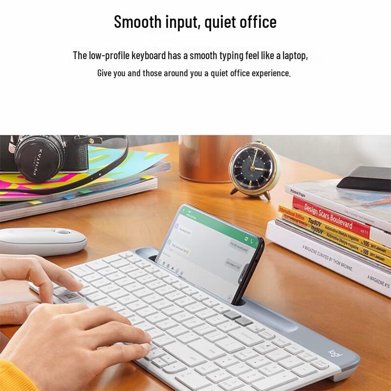 Logitech K580 Wireless Bluetooth Keyboard & Pebble Mouse Combo