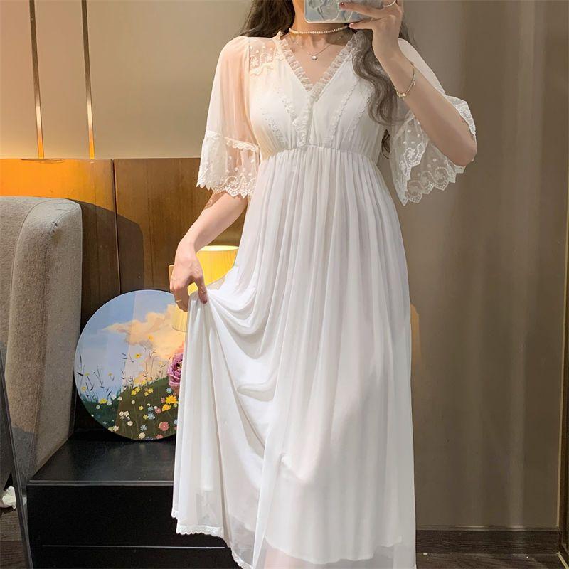 Pijama Doce Feminino Verão Malha Renda Pijama Roupa de Casa Conjunto Manga Curta Pijama Rosa Roupas Kawaii Novo Estilo