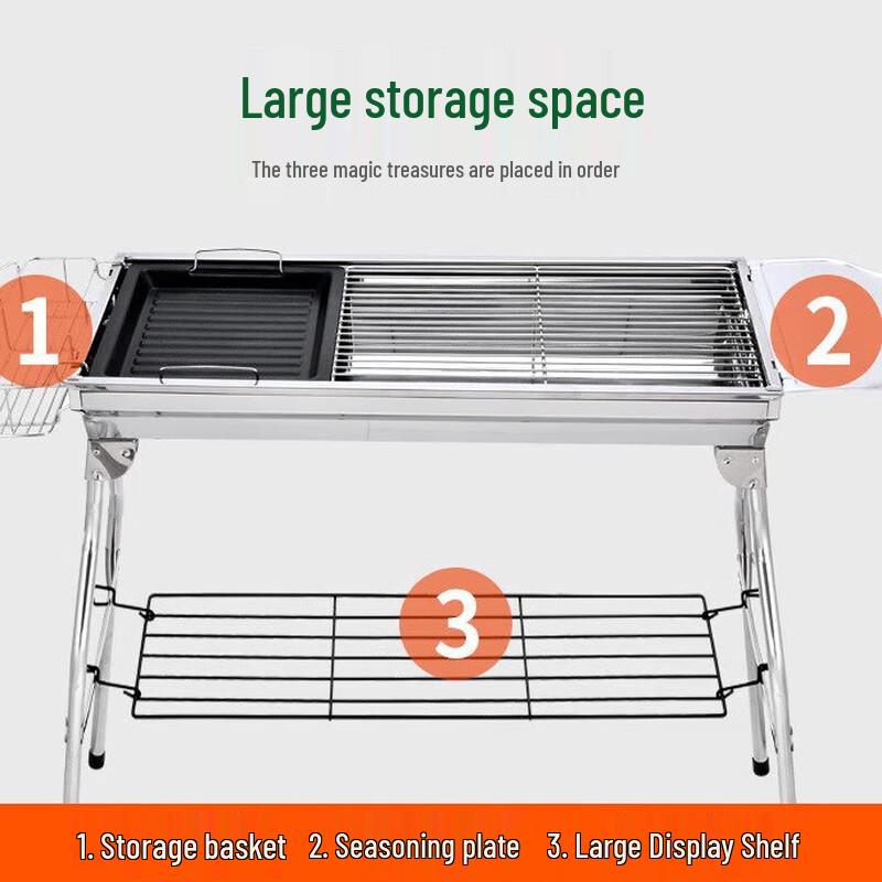 Portable Stainless Steel Folding Charcoal BBQ Grill
