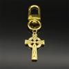 Celtic Knot Irish Cross Pendant Keyring for Women Men Stainless Steel Gold Color Viking Norse Odin Keychain Jewelry llaveros
