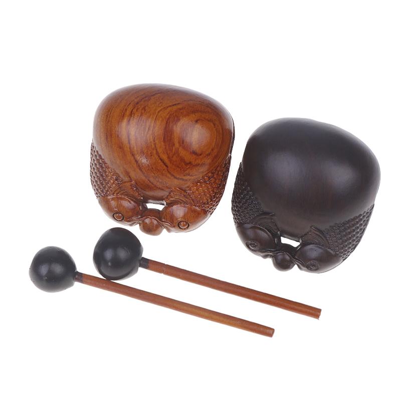Solid Wood Tone Fish Percussion Instrument - Ideal For Buddhist Decor, Home & Temple Ornament Wooden Fish Musical Ornaments
