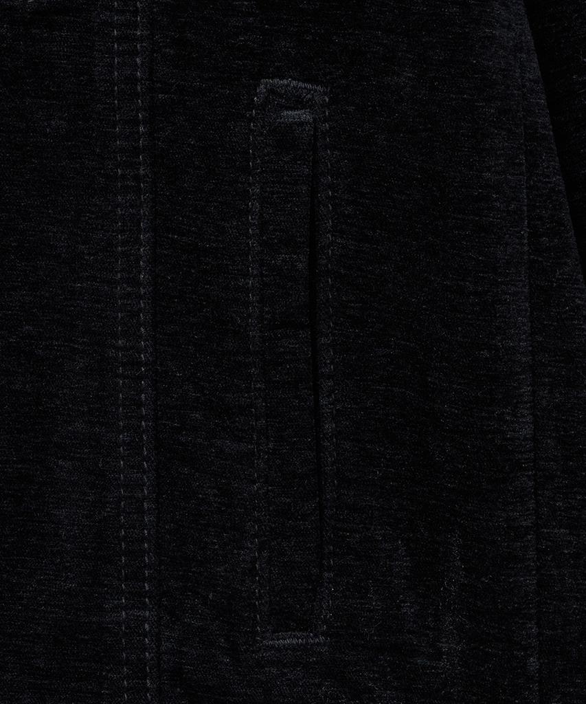 Noirer Velvet Texture Denim Trucker Jacket (Black)