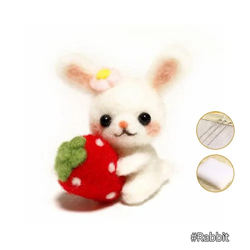 Cute Wool Felting Package Material Animal Handmade Toy Non-Finished DIY Arts Crafts Needlework Yarn Needle Felting Starter Kit